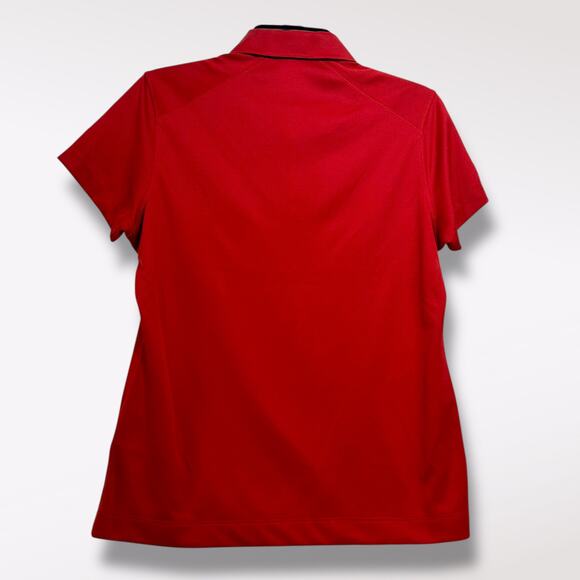 Nike Golf Polo Shirt Women's Medium Red‎ Golf Famous Grouse Dri Fit Short Sleeve - Picture 6 of 10